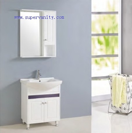 white floor standing  bathroom cabinet