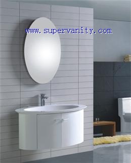 Oval Round Mirror Bathroom Cabinet